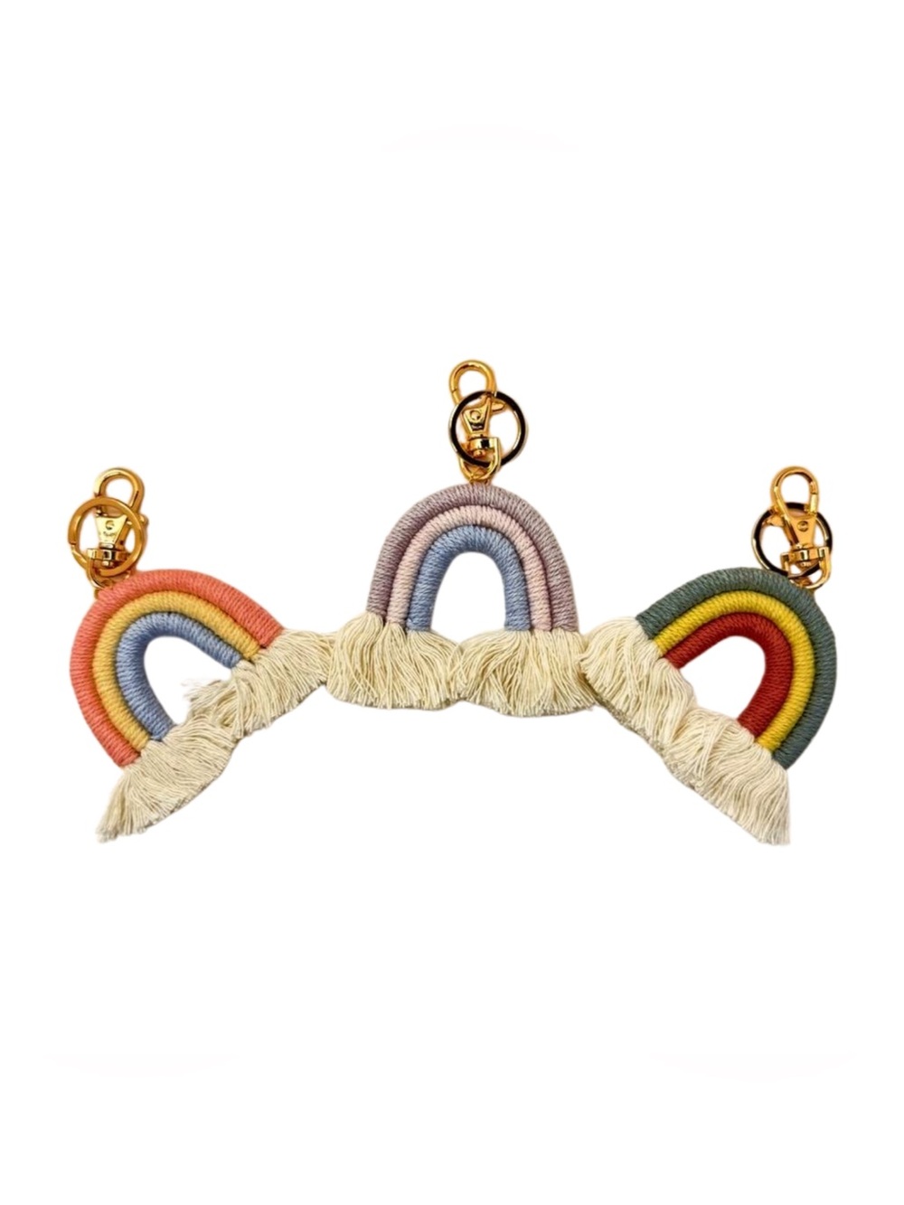 BUY NOW PICK ONE Boho Rainbow Macrame Keychain Bag Charm